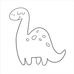 Vector cute dinosaur drawing for kids