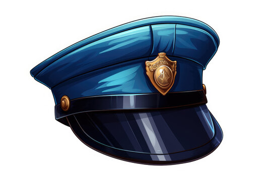 police cap on white background for game design