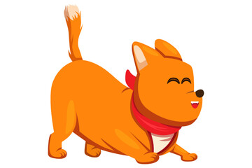 Cute Dog Character Design Illustration