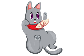 Cute Cat Character Design Illustration