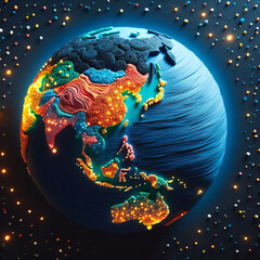Magnificent earth graphic material　壮大な地球のグラフィック素材 - obrazy, fototapety, plakaty