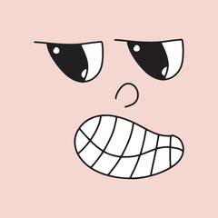 adorable cute character emoticon variant expression. 