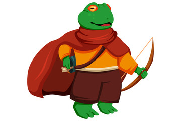 Cute Frog Character Design Illustration