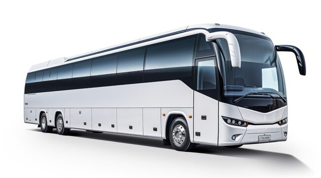 Luxury bus on white background.