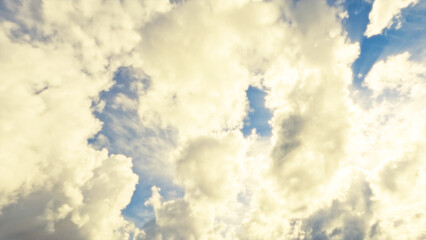 beautiful big bright clouds in the blue sky backdrop - photo of nature