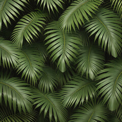 Square tropical green leave background, Dark green wallpaper