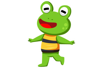 Cute Frog Character Design Illustration