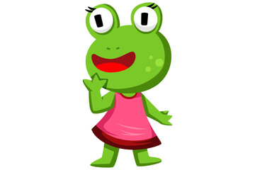 Cute Frog Character Design Illustration