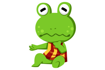 Cute Frog Character Design Illustration