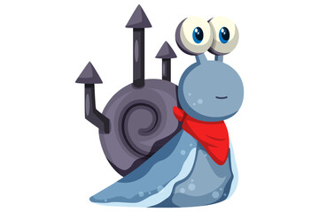 Cute Snail Character Design Illustration