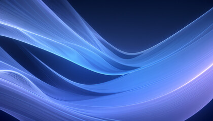 Naklejka premium ABSTRACT BLUE WAVE, 3d render, perfect shape, aesthetic, colorful background with abstract shape glowing in ultraviolet spectrum, curvy neon lines, Futuristic energy concept