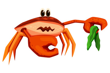 Cute Crab Character Design Illustration