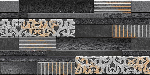 Home decorative 3d elevation wall tiles design.