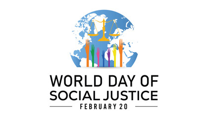 Vector illustration on the theme of World Day of Social Justice observed each year during February.banner, Holiday, poster, card and background design.