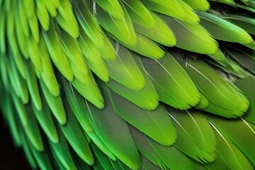 Green feather pigeon texture. Wild bird wing texture. Feather pigeon macro