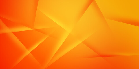 Yellow orange red abstract background for design. Geometric shapes. Triangles, squares, stripes, lines. Color gradient. Modern, futuristic. Light dark shades. Web banner. - obrazy, fototapety, plakaty