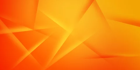 Fotobehang Yellow orange red abstract background for design. Geometric shapes. Triangles, squares, stripes, lines. Color gradient. Modern, futuristic. Light dark shades. Web banner. © gojalia