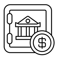 Bank vector icon on line