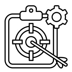 Bullseye vector icon on line