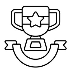 Winner vector icon on line