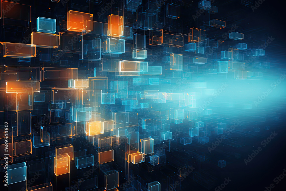Poster abstract digital background. can be used for technological processes, neural networks and ai, digita
