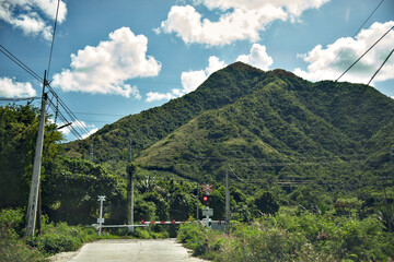 railway crossing among the mountains