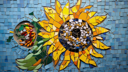 Obraz na płótnie Canvas Sunflower from mosaic