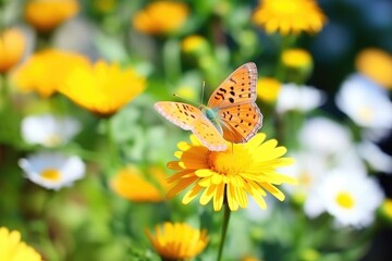Obraz premium Macro Closeup beautiful butterfly. Large butterfly sitting on flower, a beautiful insect in its natural habitat.