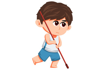 Cute Boy Character Design Illustration