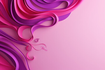 Happy Women's Day with pink and purple backgrounds. Generative AI.