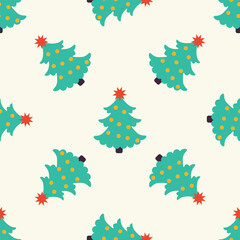 Christmas seamless pattern. New year texture for print, wrapping paper, design, fabric, decor, gift. Trendy modern holiday print.Vector illustration