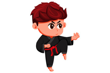 Cute Boy Character Design Illustration