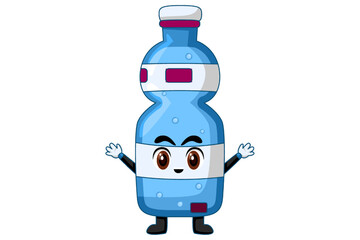 Cute Bottle Character Design Illustration