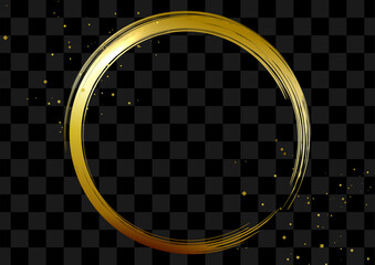 金色の円形模様と黒の格子背景