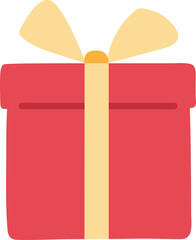 red gift box with yellow ribbon