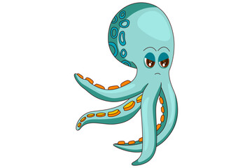 Cute Octopus Character Design Illustration