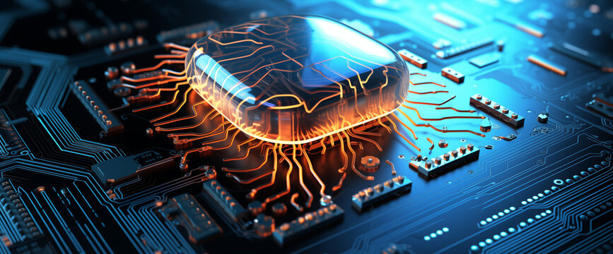 Digitales Gehirn, künstliche Intelligenz vernetzt die ganze Welt