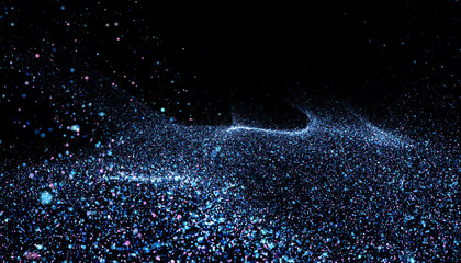 Abstract cosmic background made of blue dust - obrazy, fototapety, plakaty