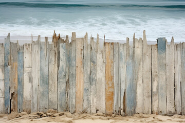 wooden fence on the beach, old wood texture, old wooden wall, old wooden fence, Vintage wood background.
