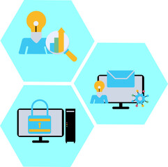 Set Computer With Informatic Icon