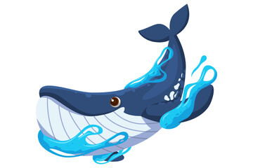 Cute Whale Character Design Illustration