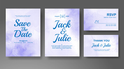 Wedding invitation with abstract watercolor background