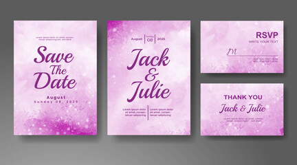 Wedding invitation with abstract watercolor background