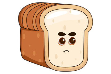 Cute Bread Character Design Illustration