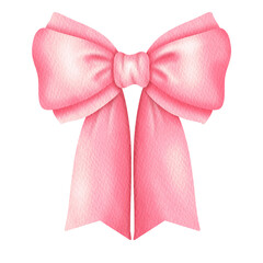 Pink Bow Watercolor.	
