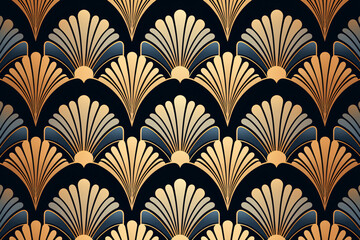 .Black and Gold Art Deco Pattern: A Seamless Background for Luxury Designs