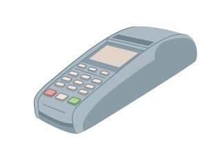 Payment terminal in modern flat style. Vector illustration isolated on white background