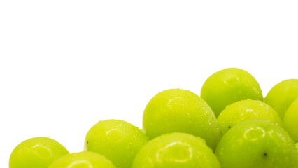Isolated (cut out) of Shine Muscat grape fruit on white background