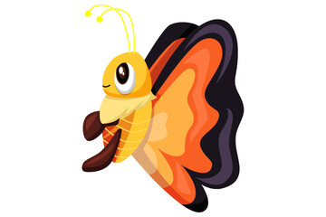 Cute Butterfly Character Design Illustration
