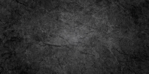 Fototapeta premium Dark black stone wall grunge backdrop texture background. monochrome slate grunge concrete wall black backdrop vintage marbled textured border background.